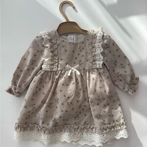 Adorable Floral Baby Dress 6M with Lace Details